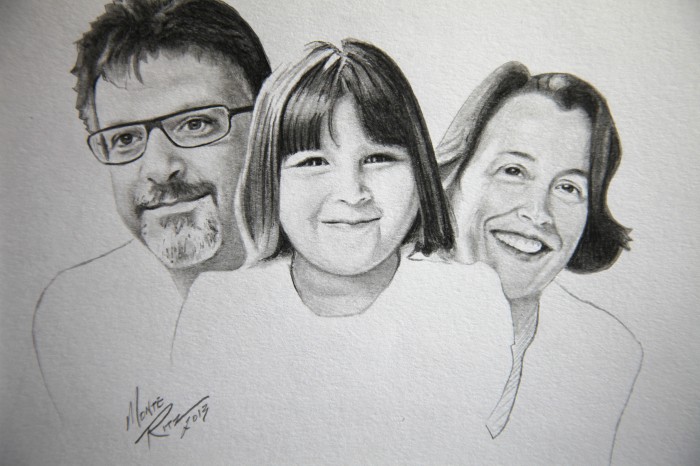 Pope Family 5″x7″ graphite on paper
